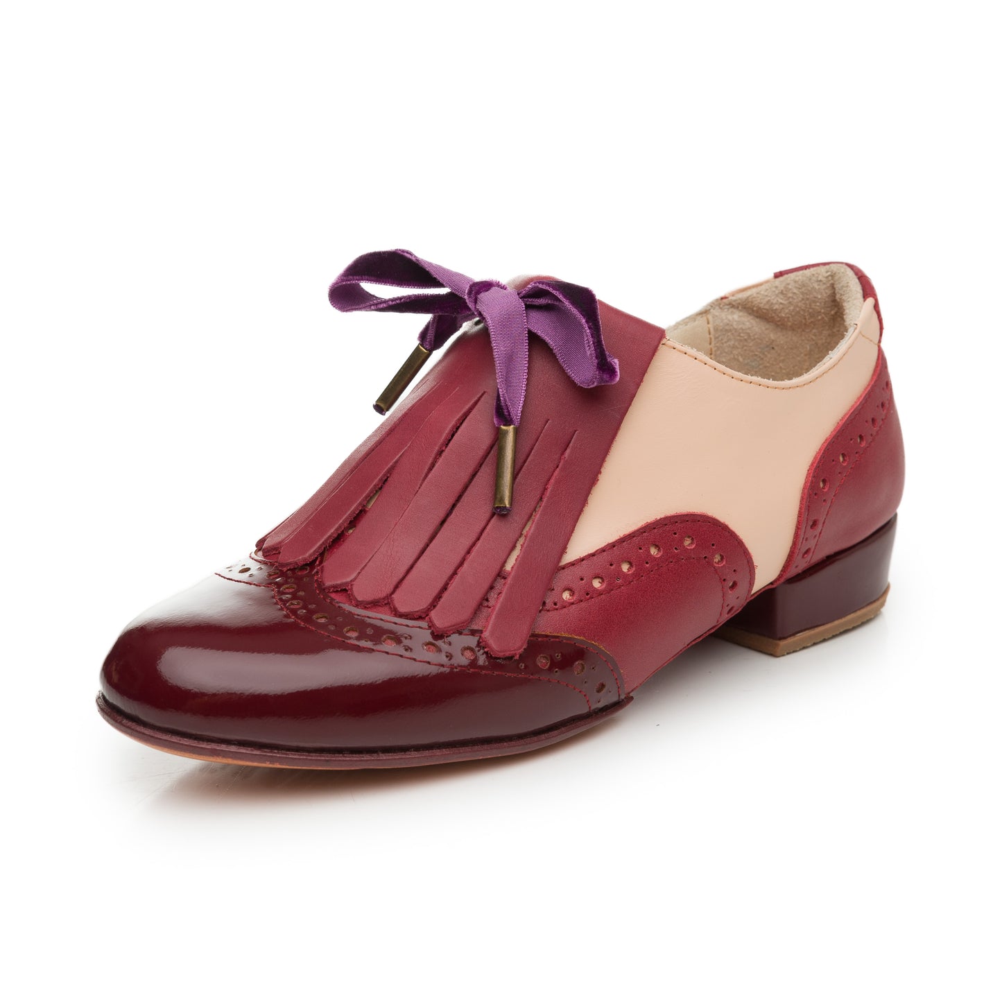Fringes: Burgundy leather