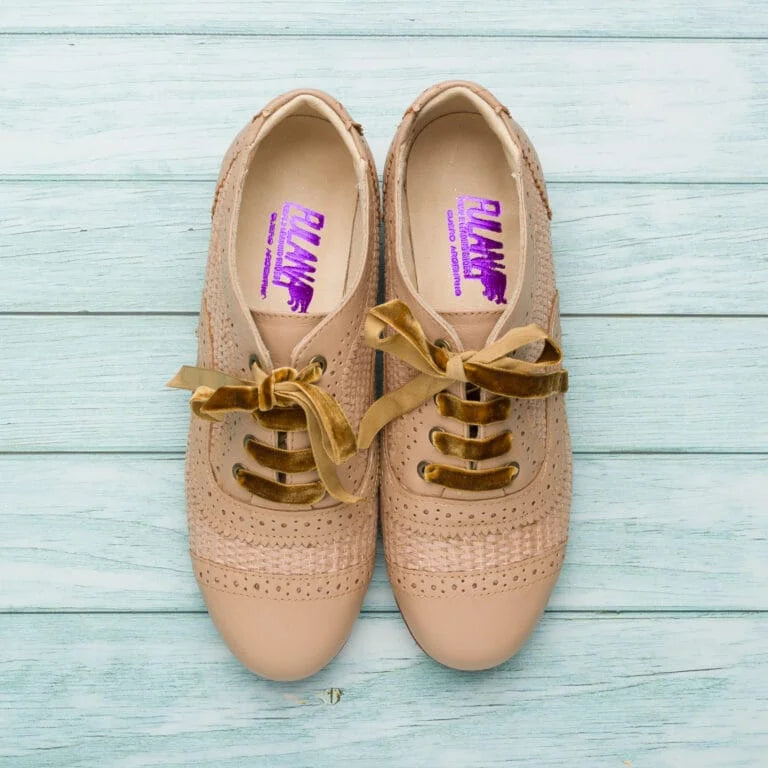 Oxford Classic- Arpillera fabric/ Beige leather