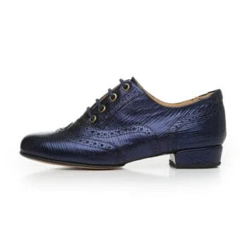 Oxford Curvy-Engraved night blue leather