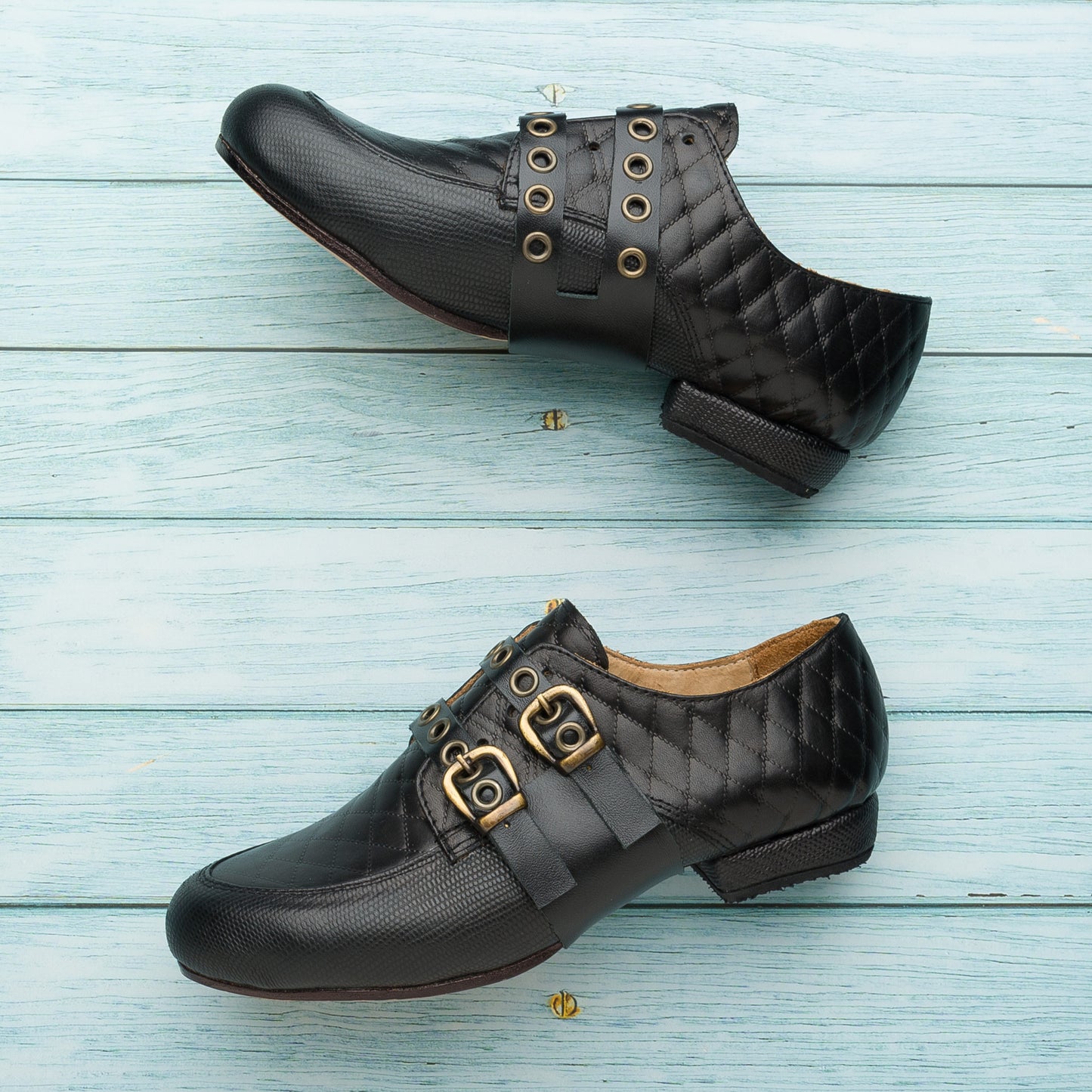 Loafers Black matelassé