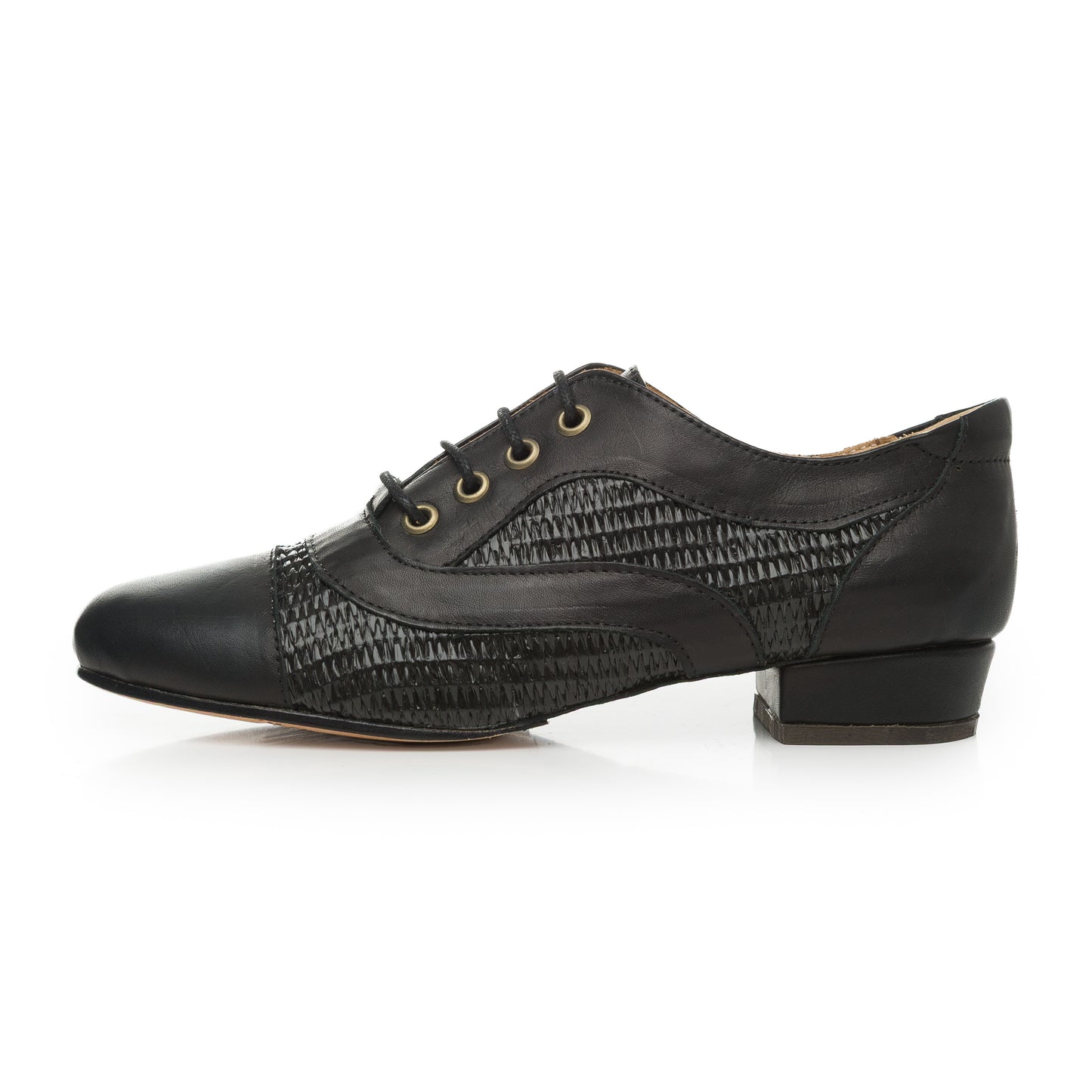 Oxford Classic- Arpillera fabric/ leather BLACK