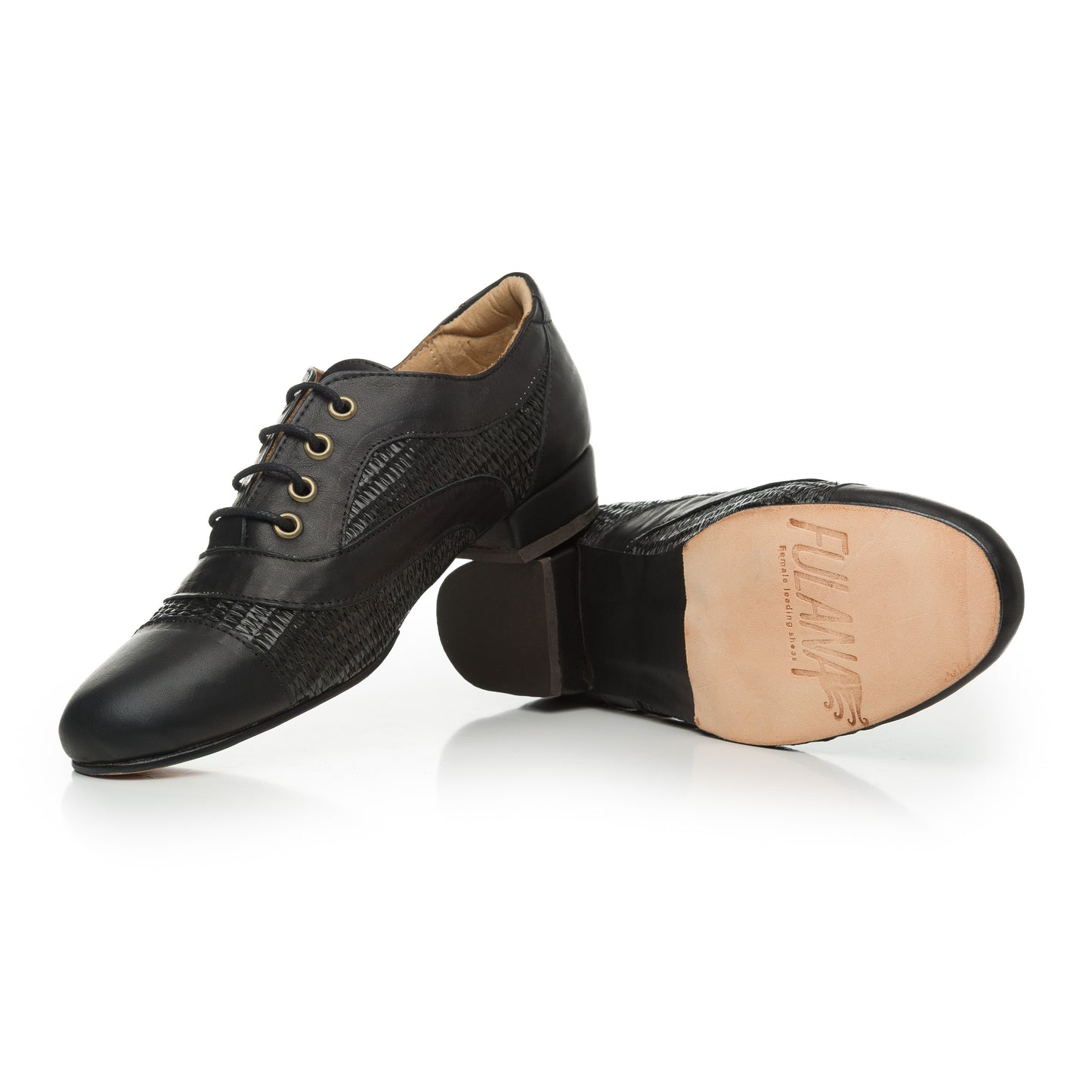 Oxford Classic- Arpillera fabric/ leather BLACK