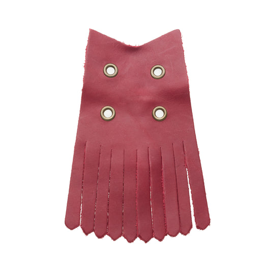 Fringes: Burgundy leather