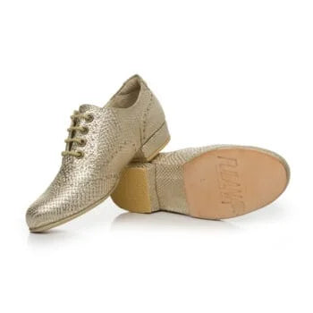 Oxford Curvy-Engraved champagne leather
