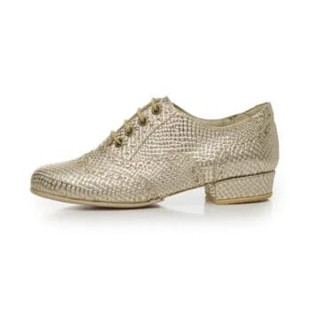 Oxford Curvy-Engraved champagne leather