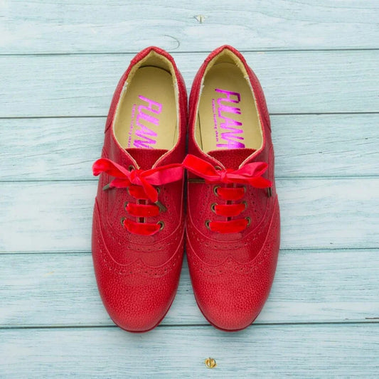 Oxford Curvy- Red engraved leather