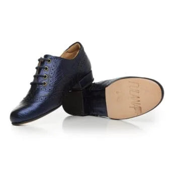 Oxford Curvy-Engraved night blue leather