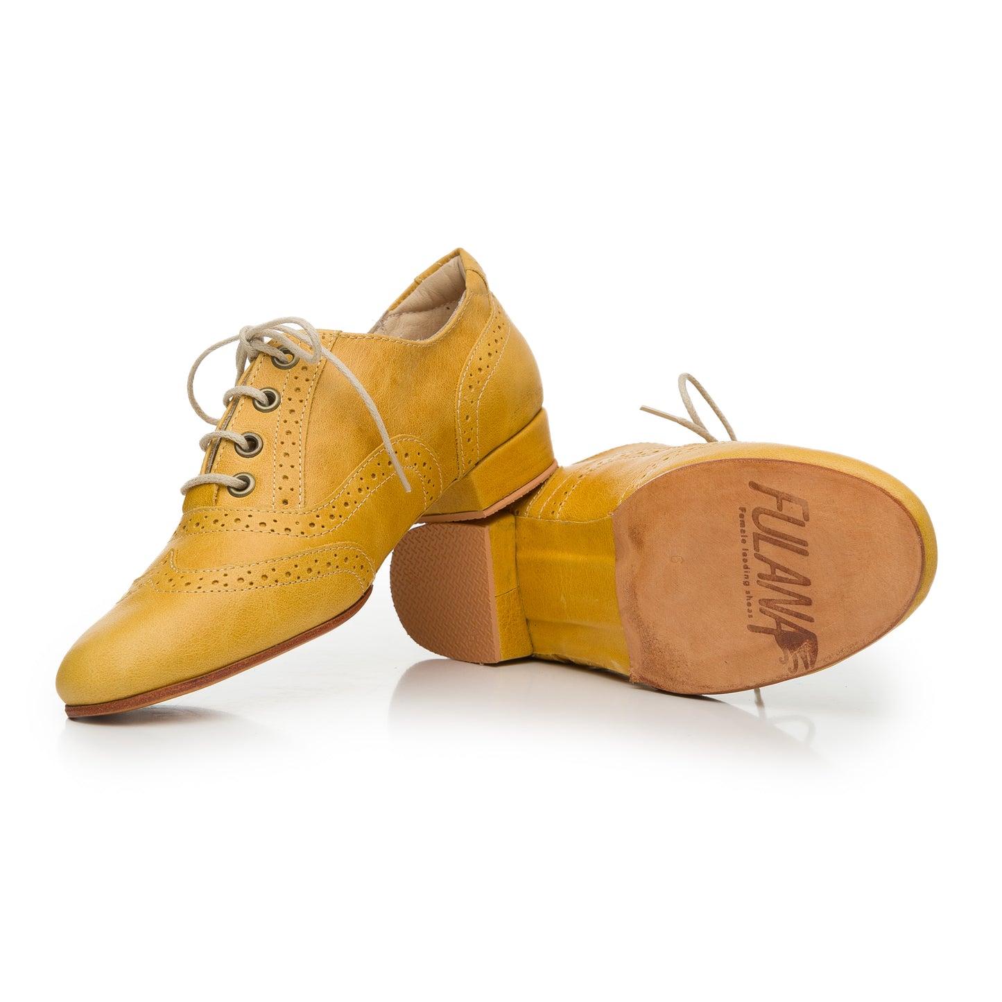 Oxford Curvy Lemon leather