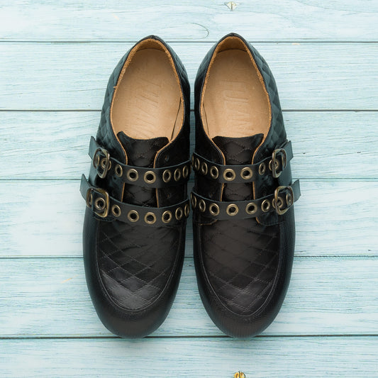 Loafers Black matelassé